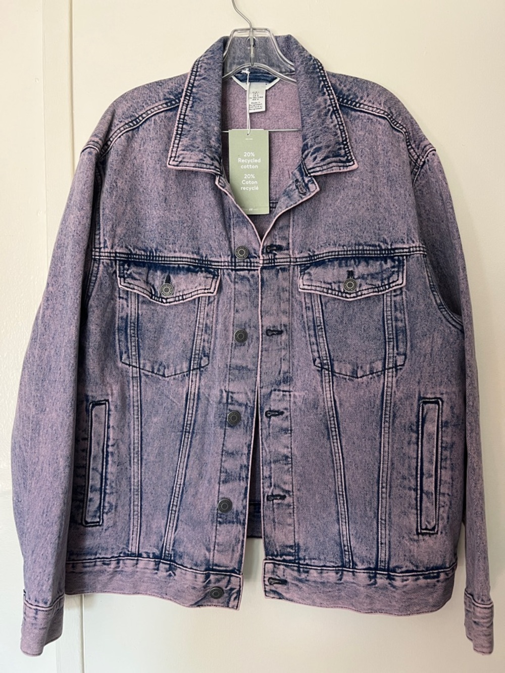 H&M Purple Acid-Wash Denim Jacket